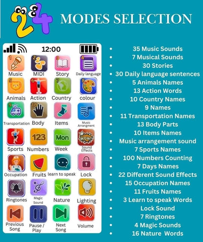 BEST GIFT FOR UR KID - Eduphone 28 Educational Modes, Musical Educational Device with Rechargeable Battery Math, Words, Animals & More for Kids Learning