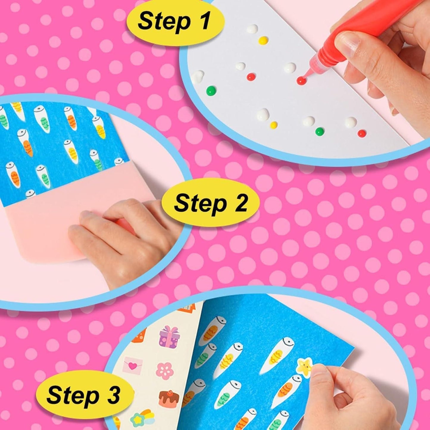 DIY Rainbow Scratch  Dot Art Painting Kits Set for Kids